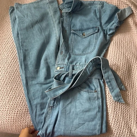 Universal Thread Denim Jumpsuit Women’s Size 6 Western Jumpsuot - Picture 3 of 6